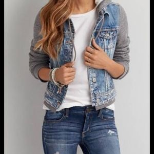 American Eagle Jean Sweater Jacket
